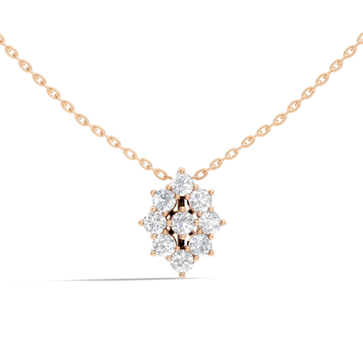 Elegant Handmade Diamond Pendant in 14K White Gold Minimalist Round Cut Jewelry