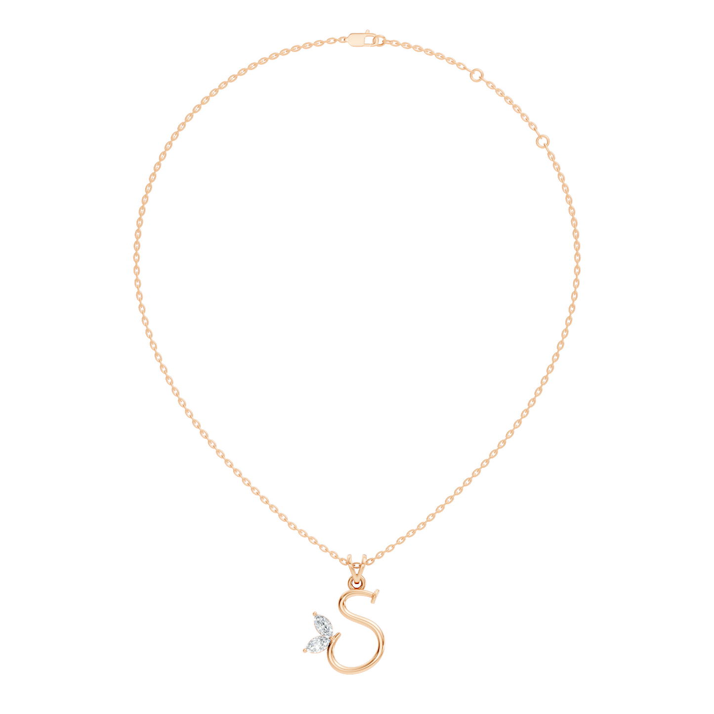 Elegant S Letter Diamond Pendant 0.36 Carat Unisex Jewelry In 14K Solid Yellow Gold