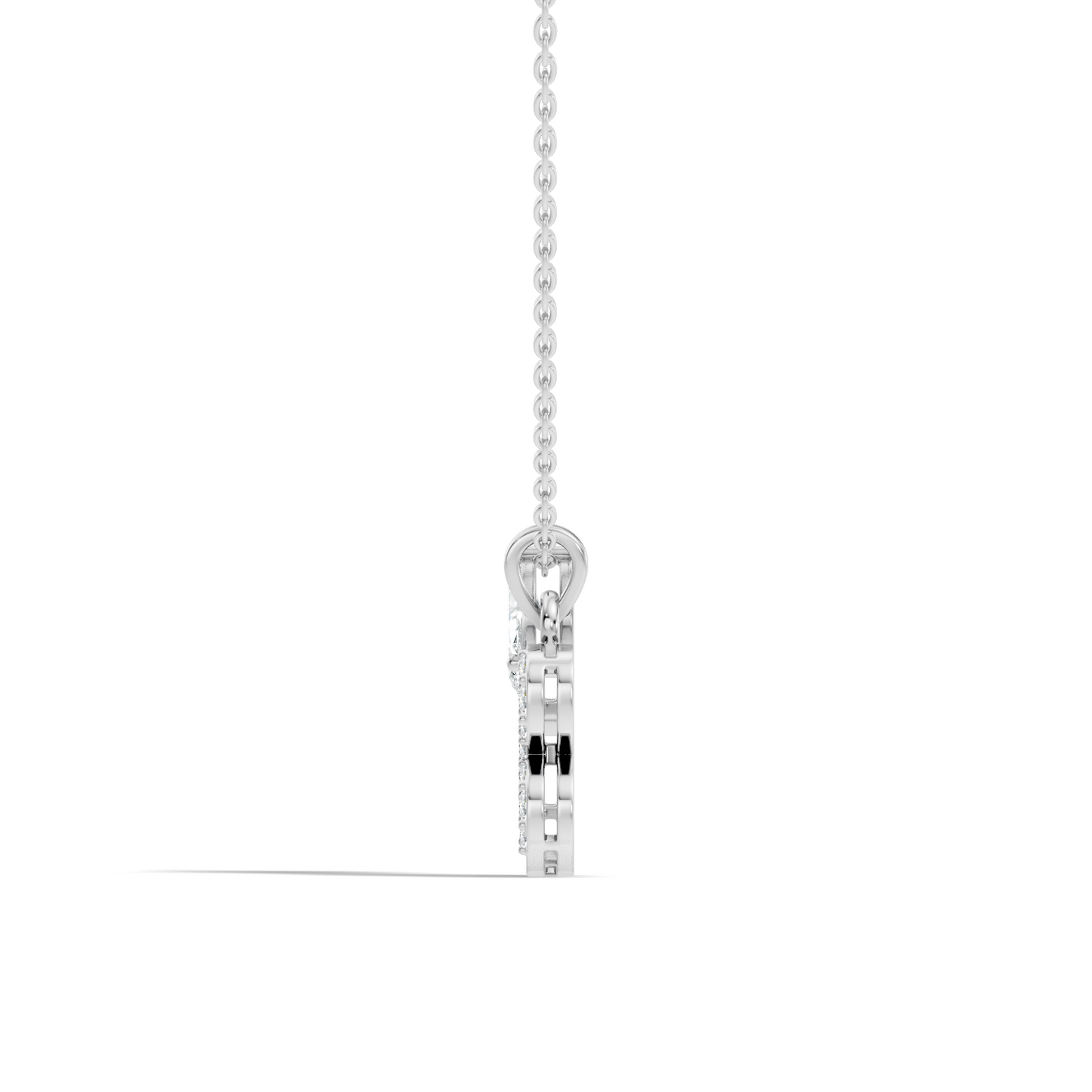 14K Gold Unisex Pendant with Round & Marquise Cut Diamonds Alphabet B Inspired Jewelry