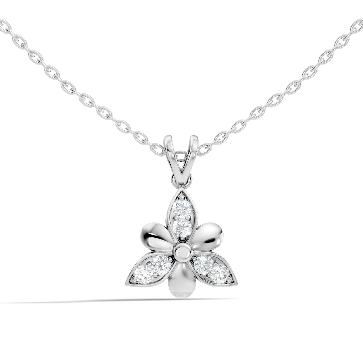 White Gold Vintage Pendant with Diamond Elegant Floral Design Perfect Gift For Annversary