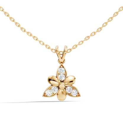 White Gold Vintage Pendant with Diamond Elegant Floral Design Perfect Gift For Annversary