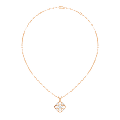 Ecofriendly Gift For Her Vintage Round Cut Diamond Pendant in 14K Gold