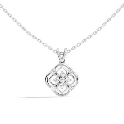 Ecofriendly Gift For Her Vintage Round Cut Diamond Pendant in 14K Gold