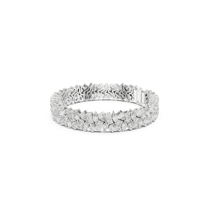 15.48Ct Round, Pear and Marquise Cut Top Grade Lab Grown Diamond Unique Prong Set Bridesmaid Tennis Bracelet