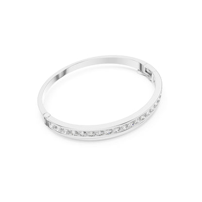 3.57Ct Round Cut White Colorless Diamond Art Deco Cluster Vintage Party Wear Bangle Gift For Women's