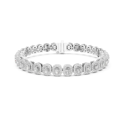 6.40CT Round and Radiant Cut Diamond Unique Prong Set Handcrafted Classic Wedding Wear Bracelet Gift For Women's