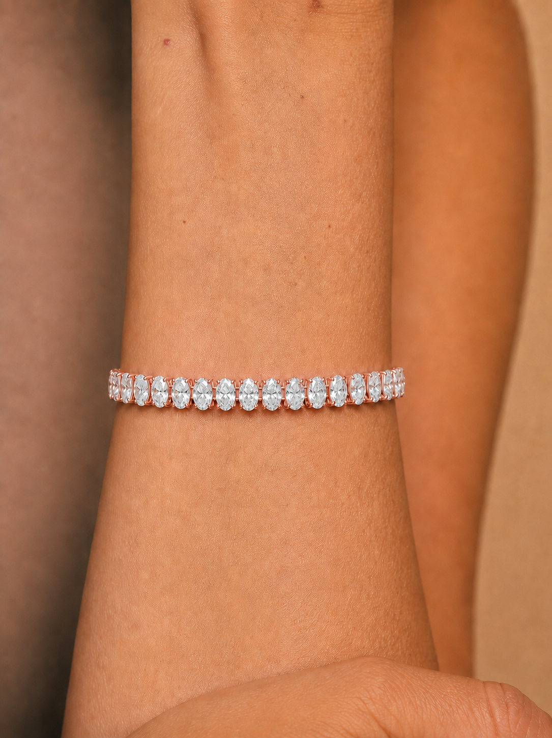 Oval Cut Lab Grown Diamond Tennis Bracelet