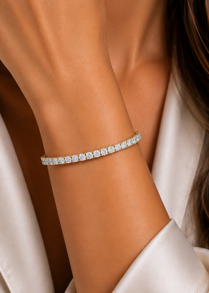 Round Lab Grown Diamond Line Prong Set Bracelet