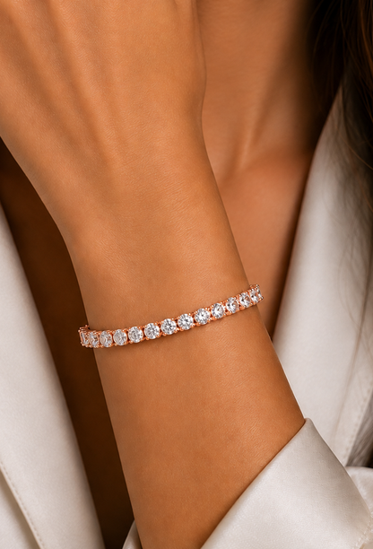 7.14Ct Round Cut Lab Grown Diamond Classic Tennis Bracelet