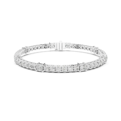 6.52Ct Round and Princess Cut White Colorless Lab Grown Diamond Unique Vintage Elegant Classic Wedding  Bracelet Gift For Women's