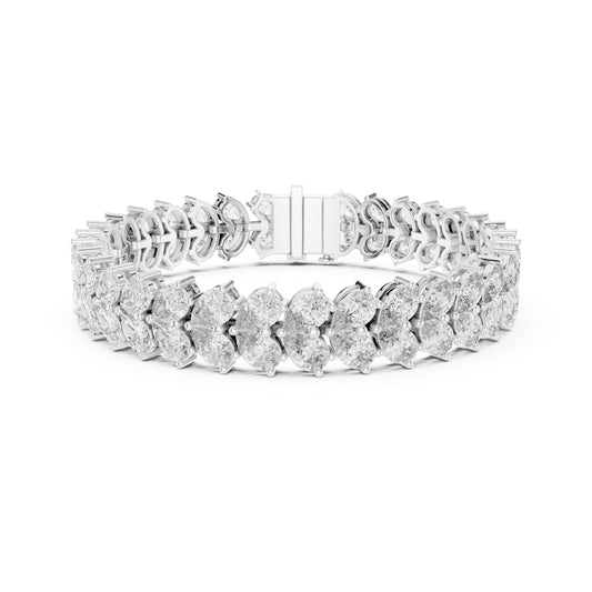 17.58 CT  pear Cut Top Grade Diamond Unique Simple Delicate Cluster Tennis Bracelet Gift For Her