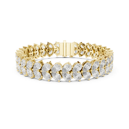 17.58 CT  pear Cut Top Grade Diamond Unique Simple Delicate Cluster Tennis Bracelet Gift For Her