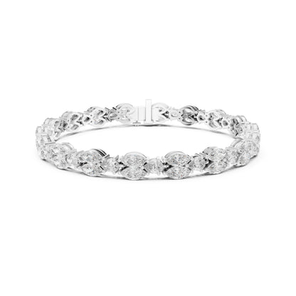 Round Cut High Quality Diamond Antique Delicate Three Stone Sparkling Bridesmaid Tennis Bracelet Gift For Her