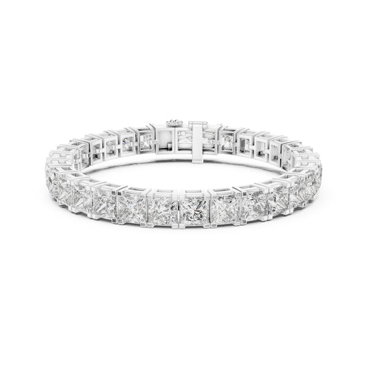 Princess Cut Labgrown Diamond Minimalist Antique Vintage Inspired Handcrafted Stunning Tennis Bracelet For Her