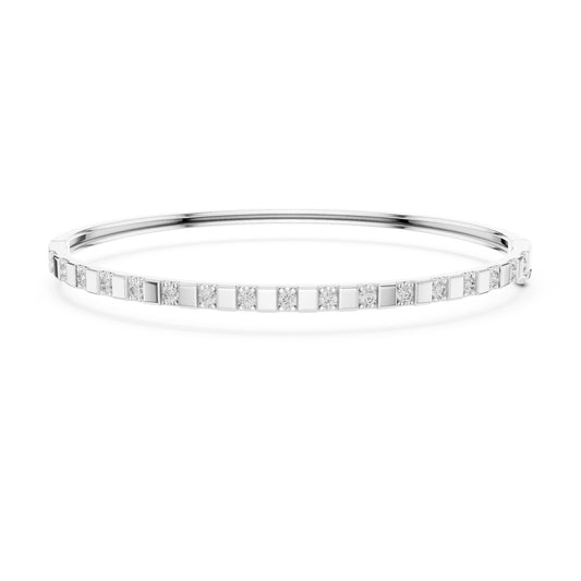 Colorless Round Cut Art Deco Cluster Vintage Party Wear Diamond Bangle Bracelets Gift For Women's