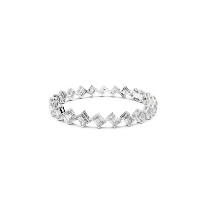 Vintage 15.79 Round Cut Lab Grown & Natural Diamond Unique Delicate Classic Dainty Stackable Tennis Bracelet For Her