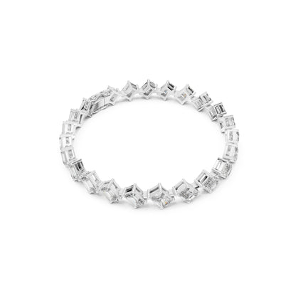 Vintage 15.79 Round Cut Lab Grown & Natural Diamond Unique Delicate Classic Dainty Stackable Tennis Bracelet For Her