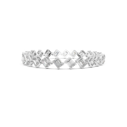 Vintage 15.79 Round Cut Lab Grown & Natural Diamond Unique Delicate Classic Dainty Stackable Tennis Bracelet For Her