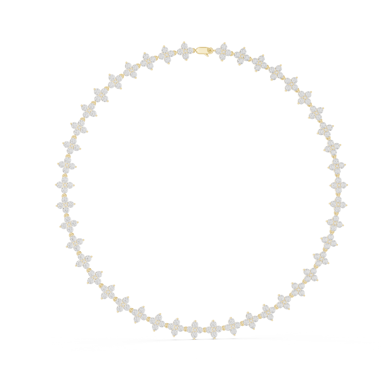 19.80 Ct 18K Solid Rose Gold Round Shapes Natural & Lab Grown Diamond Tennis Necklace Gift For Her