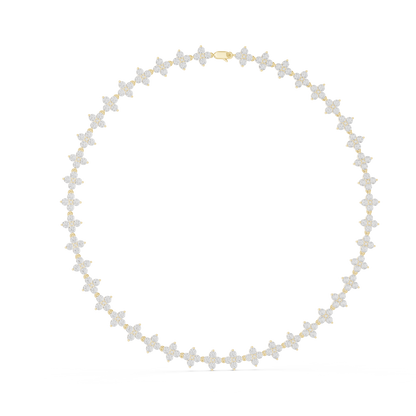 19.80 Ct 18K Solid Rose Gold Round Shapes Natural & Lab Grown Diamond Tennis Necklace Gift For Her