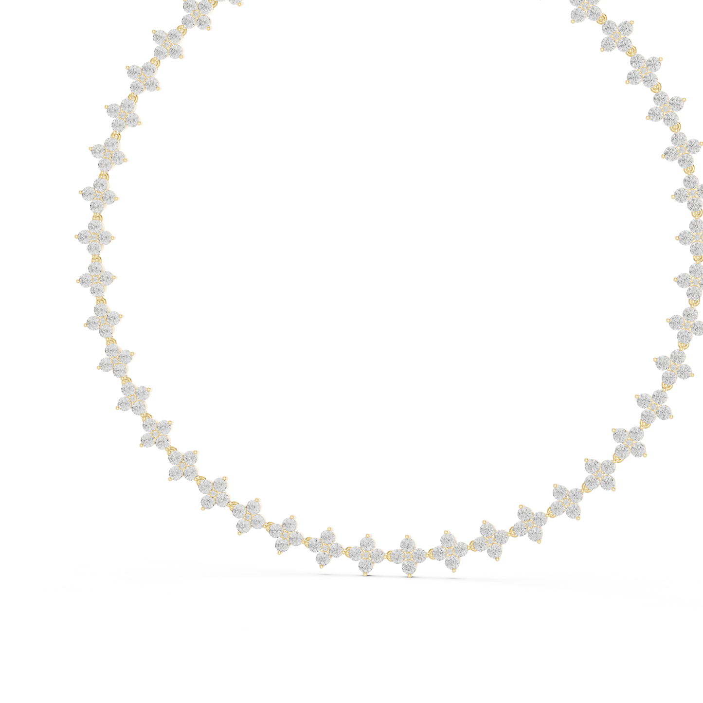 19.80 Ct 18K Solid Rose Gold Round Shapes Natural & Lab Grown Diamond Tennis Necklace Gift For Her
