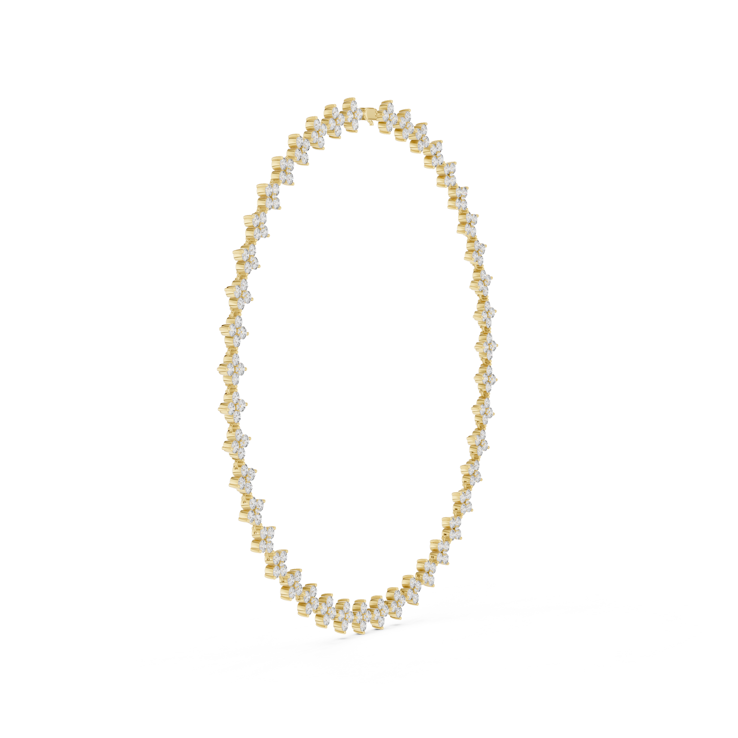 19.80 Ct 18K Solid Rose Gold Round Shapes Natural & Lab Grown Diamond Tennis Necklace Gift For Her