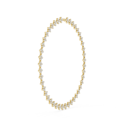 19.80 Ct 18K Solid Rose Gold Round Shapes Natural & Lab Grown Diamond Tennis Necklace Gift For Her
