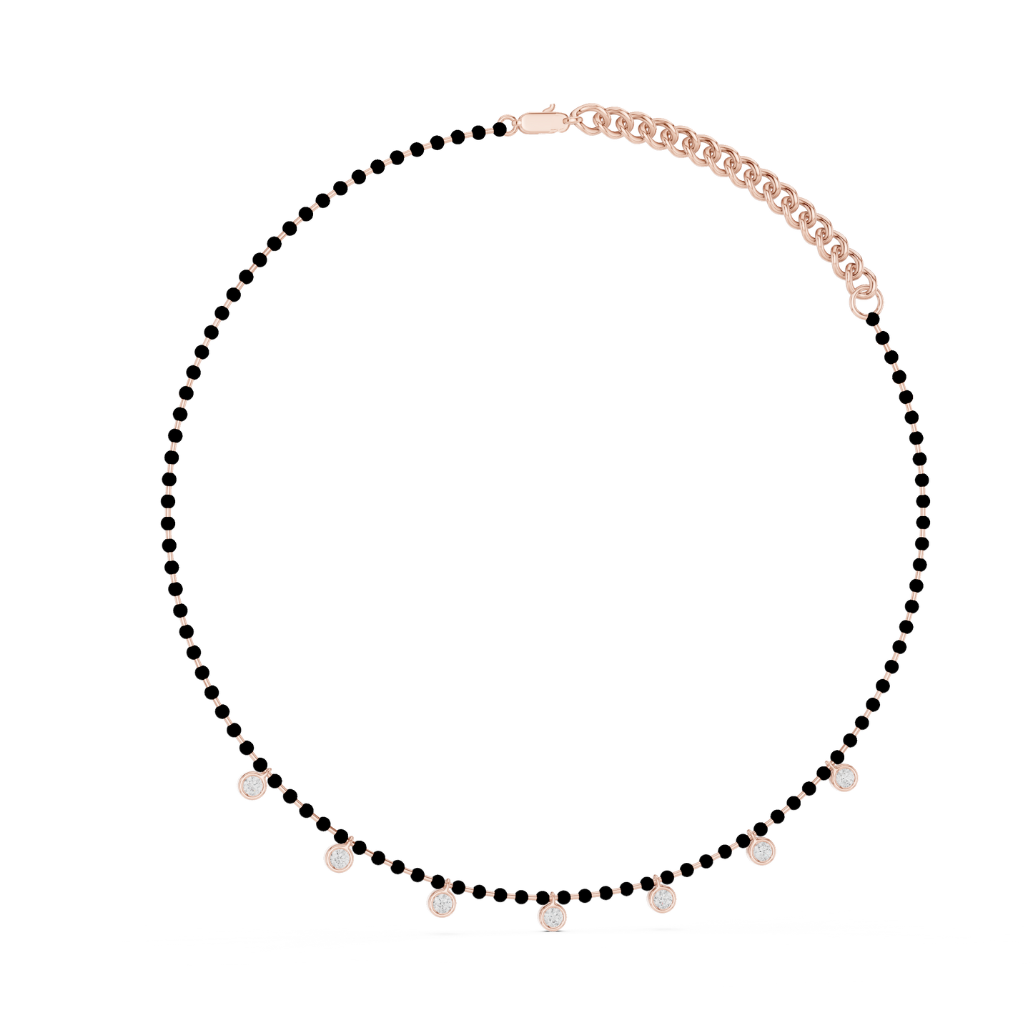 7 Stone 10k Solid White Gold Round Cut Lab Grown & Natural Diamond Graduation Necklace For Anniversary Gift