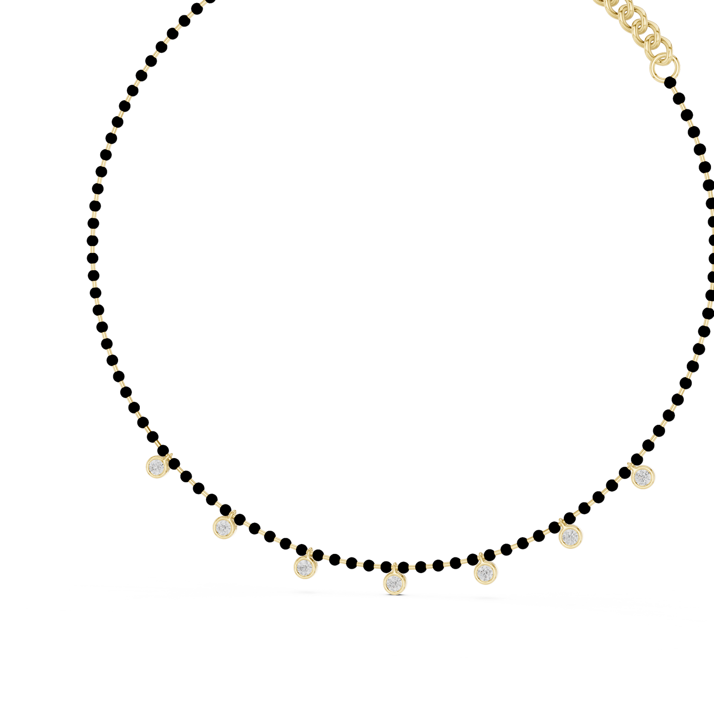 7 Stone 10k Solid White Gold Round Cut Lab Grown & Natural Diamond Graduation Necklace For Anniversary Gift