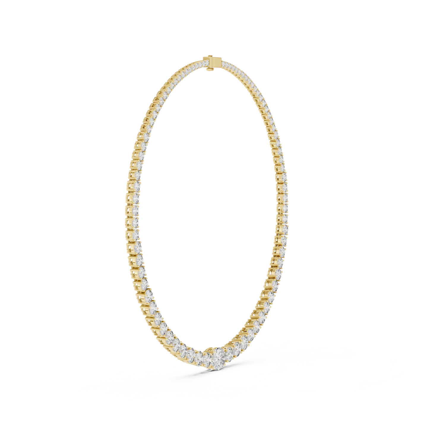 14k Solid Rose Gold Round Cut Lab Grown Diamond fantastic Vintage Diamond Necklace For Bridal Gift
