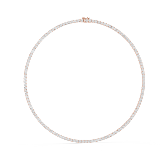 7.21 Ct Natural & Lab Grown Round Shape 10k Solid Gold Stunning Wadding Wear Diamond Necklace