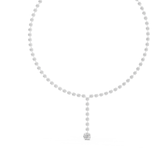 27.00 Ct Round Shape Lab Grown Diamond New Classic Look Party Wear Diamond Necklace For Women