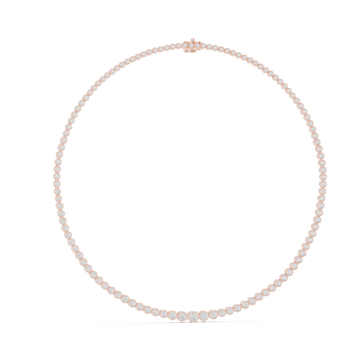 Round Shape Lab Grown Diamond 18k Solid White Gold Women Diamond Necklace