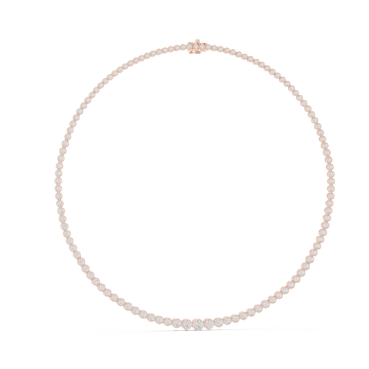 Round Shape Lab Grown Diamond 18k Solid White Gold Women Diamond Necklace