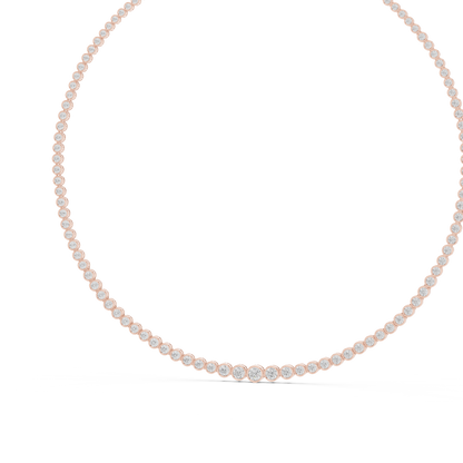 Round Shape Lab Grown Diamond 18k Solid White Gold Women Diamond Necklace