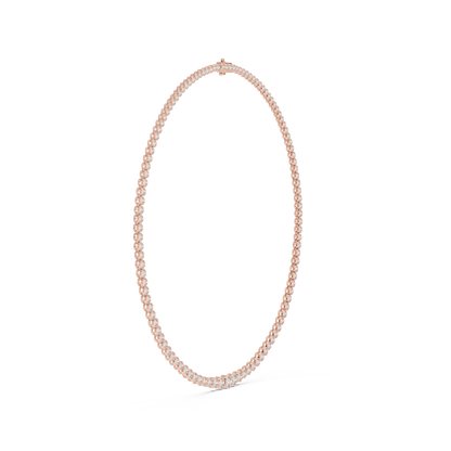 Round Shape Lab Grown Diamond 18k Solid White Gold Women Diamond Necklace