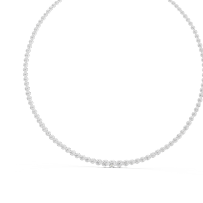 Round Shape Lab Grown Diamond 18k Solid White Gold Women Diamond Necklace