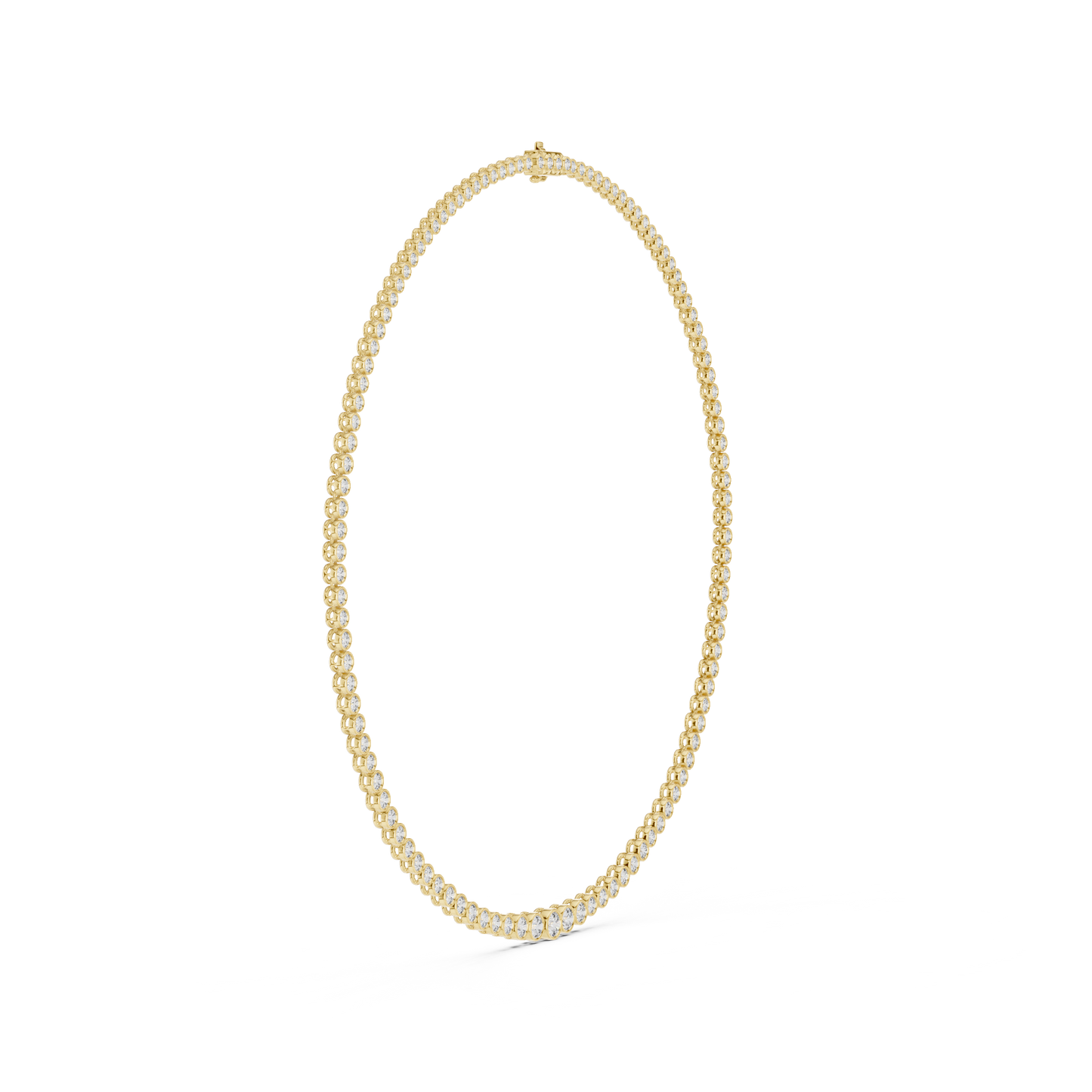 Round Shape Lab Grown Diamond 18k Solid White Gold Women Diamond Necklace