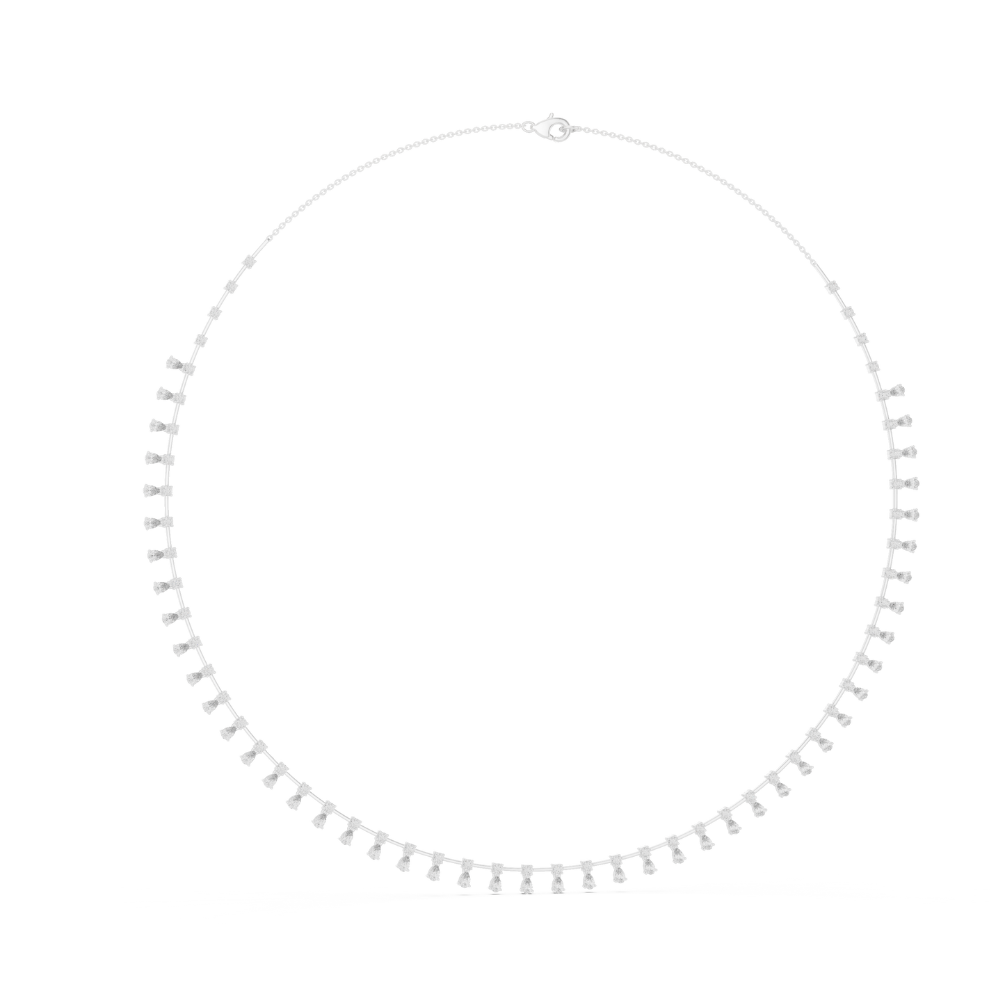 Pear & Round Shapes 5.80 Ct Lab Grown And Natural Diamond Vintage Daily Wear Diamond Necklace For Girl