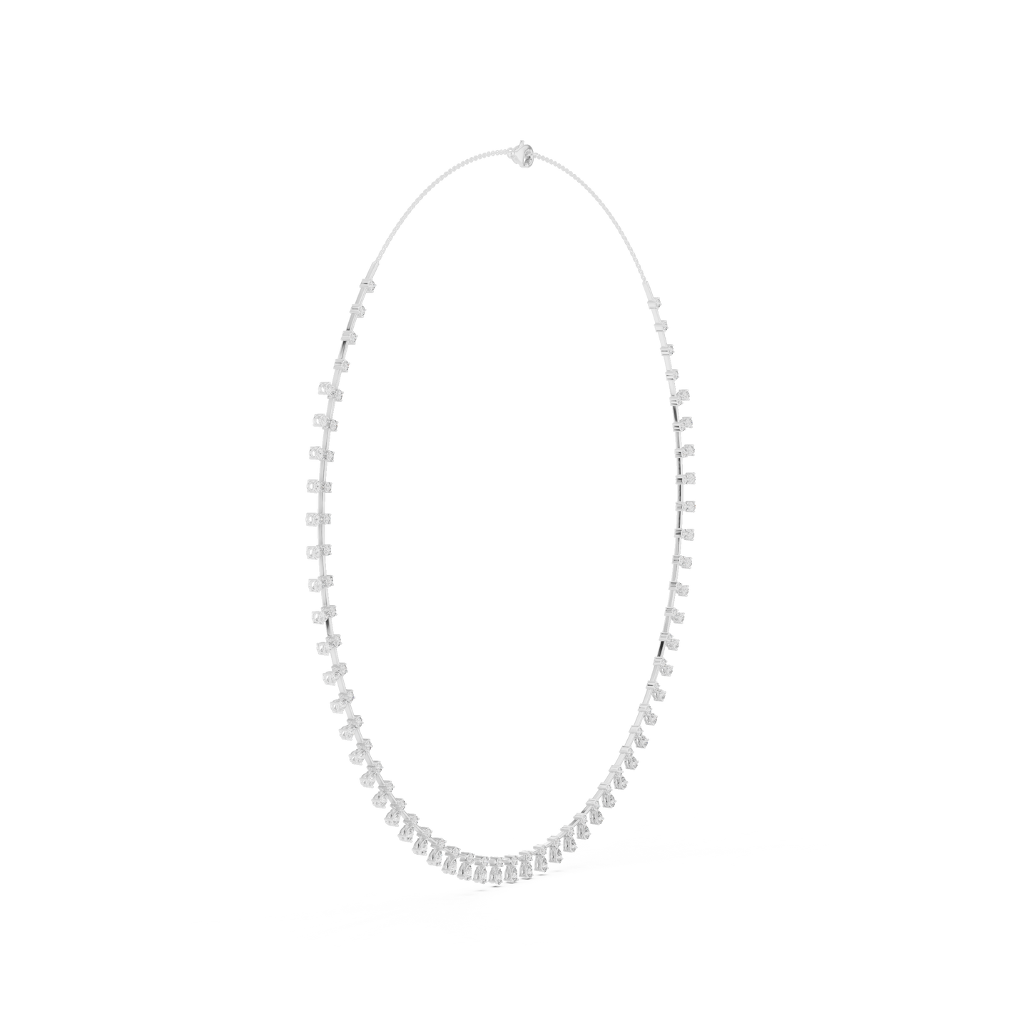 Pear & Round Shapes 5.80 Ct Lab Grown And Natural Diamond Vintage Daily Wear Diamond Necklace For Girl