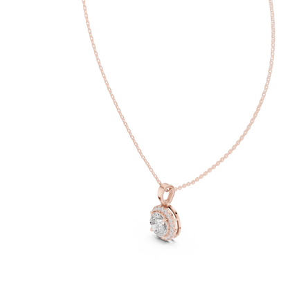 2.29 Ct Round Shape 14k Solid Gold Stunning Sparkling Diamond Pendant For Wedding Wear