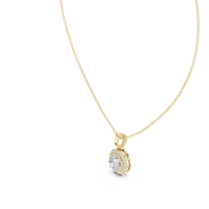 2.29 Ct Round Shape 14k Solid Gold Stunning Sparkling Diamond Pendant For Wedding Wear