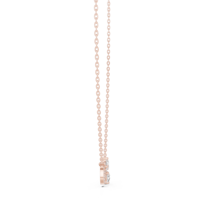 Round & Pear Shape Infinity Type  Shinning 14k Solid White Gold Diamond Pendant For Her