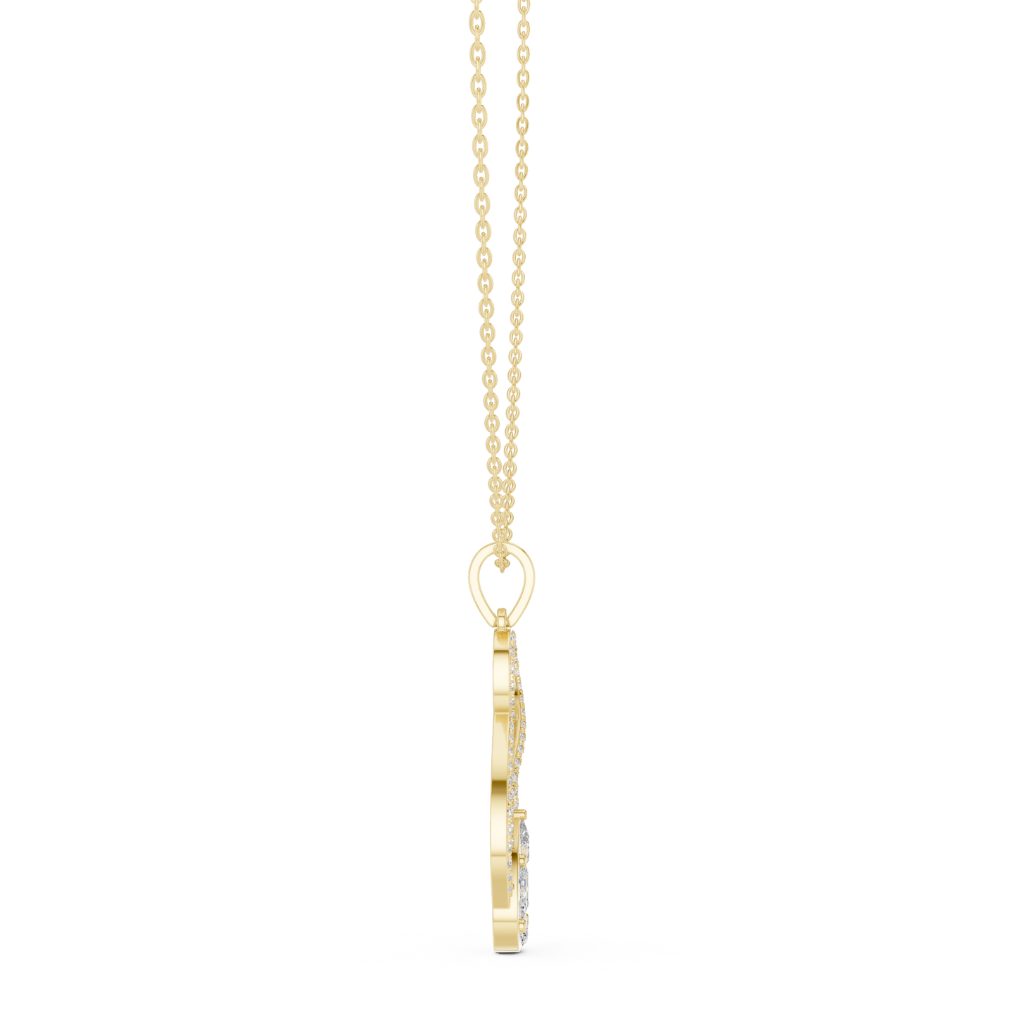 Pear, Round, & Marquise Drop Type Vintage Elegance Diamond Pendant For Women Daily Wear