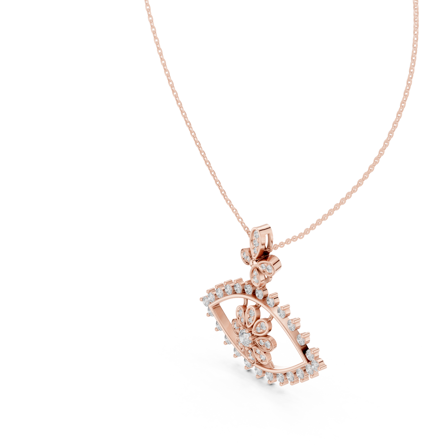 2.82 Ct Round Cut Eyes Shape 18k Solid Gold Every Shiny Wear Occasionally Diamond Pendant For Her