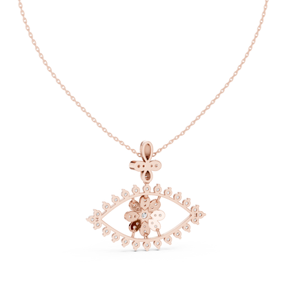 2.82 Ct Round Cut Eyes Shape 18k Solid Gold Every Shiny Wear Occasionally Diamond Pendant For Her