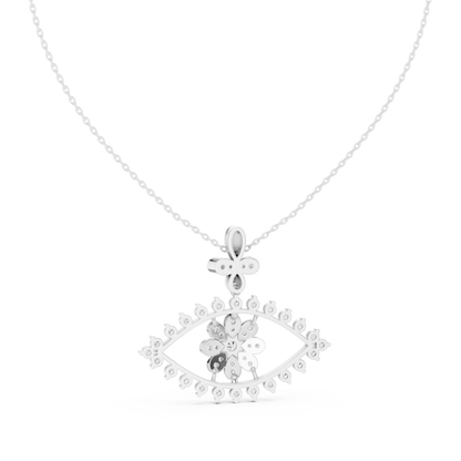 2.82 Ct Round Cut Eyes Shape 18k Solid Gold Every Shiny Wear Occasionally Diamond Pendant For Her