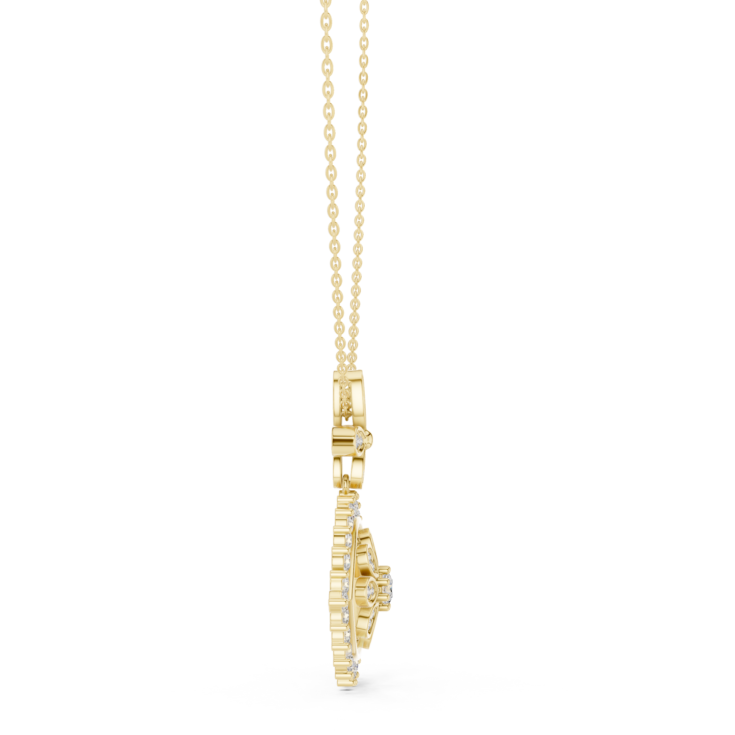 2.82 Ct Round Cut Eyes Shape 18k Solid Gold Every Shiny Wear Occasionally Diamond Pendant For Her