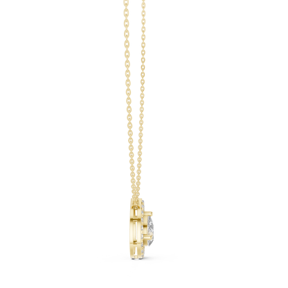 Pear & Round Shape Lab Grown 10k Solid Rose Gold 2.22 Ct Diamond Pendant For Wedding Wear