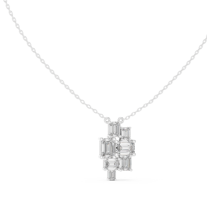 3.88 Ct Emerald Cut Lab Grown 10k Solid Gold Stunning New Vintage Diamond Pendant For Her
